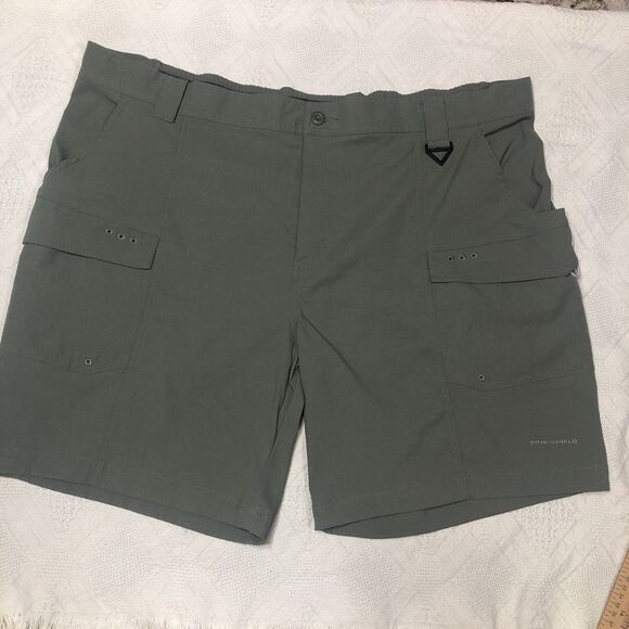 Columbia Men's Cargo Shorts olive green  PFG Bahama Omni-Shade XXL  EUC - Picture 1 of 11